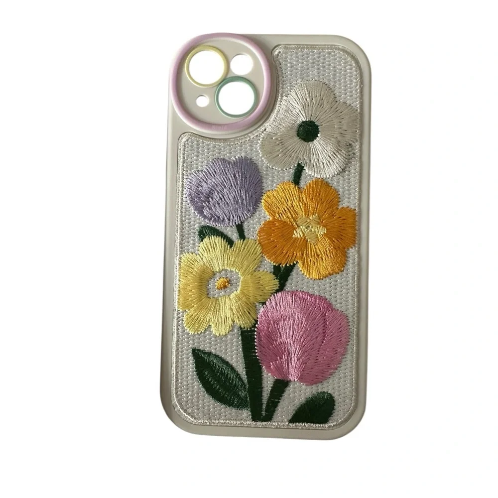 pro max Mobile cell phone case embroidery flower‎ new in case never used
